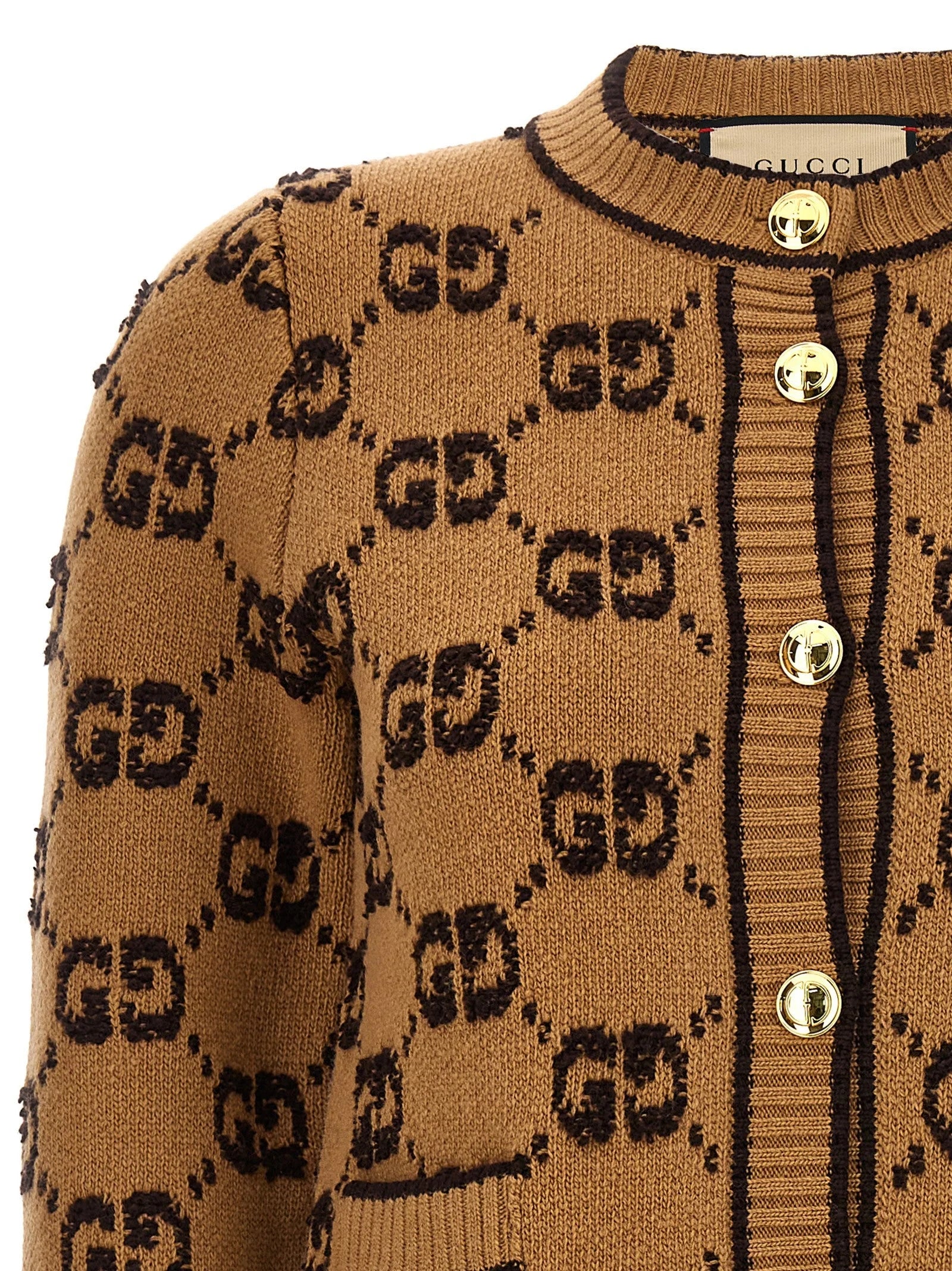Gucci Beige Wool Cardigan - XS