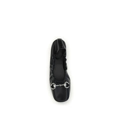 Gucci Black Calf Leather Bos Taurus Ballet Flats - EU38/US8