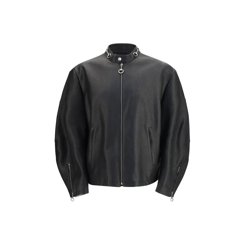 Gucci Black Calf Leather Bos Taurus Biker Jacket - S