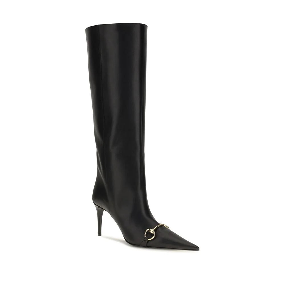 Gucci Black Calf Leather Bos Taurus Boots - EU39/US9