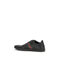 Gucci Black Calf Leather Bos Taurus Low Top Sneakers