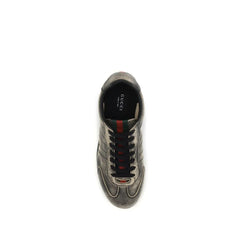 Gucci Black Calf Leather Bos Taurus Low Top Sneakers