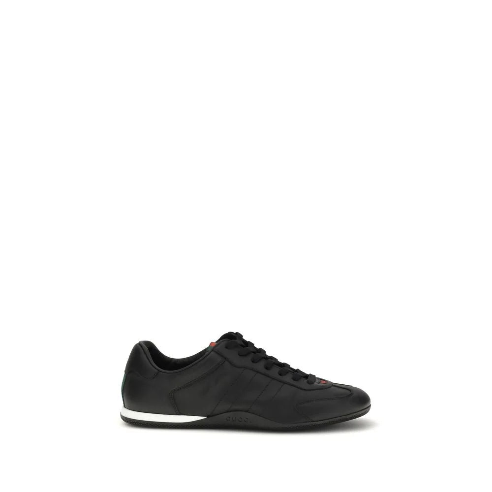 Gucci Black Calf Leather Bos Taurus Low Top Sneakers