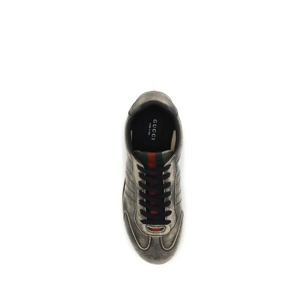 Gucci Black Calf Leather Bos Taurus Low Top Sneakers - EU36/US6