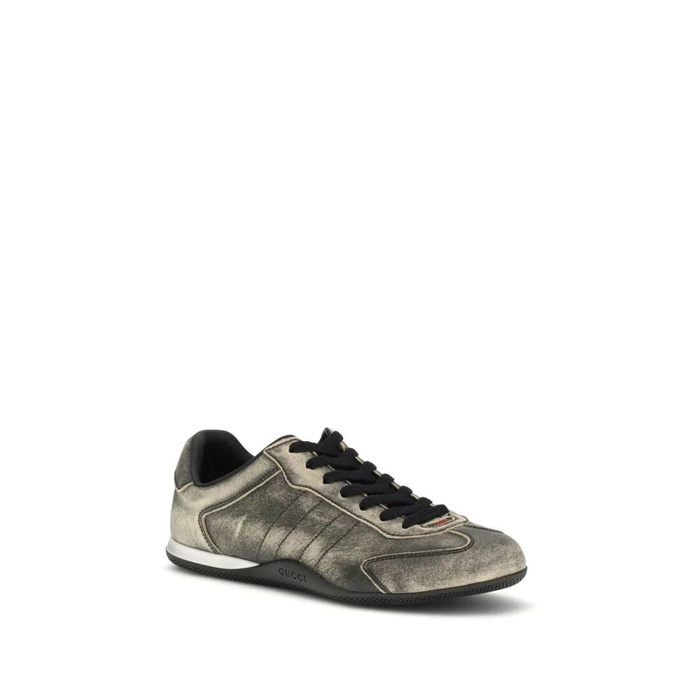 Gucci Black Calf Leather Bos Taurus Low Top Sneakers - EU36/US6