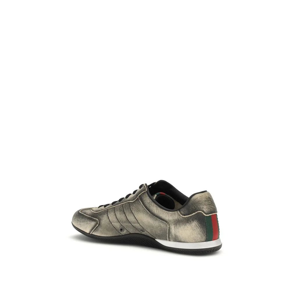 Gucci Black Calf Leather Bos Taurus Low Top Sneakers - EU36/US6