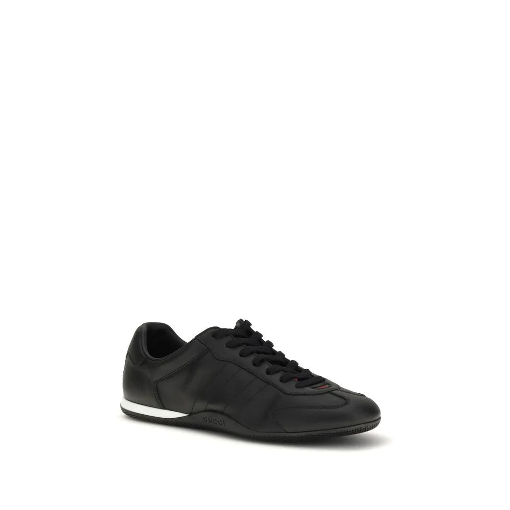 Gucci Black Calf Leather Bos Taurus Low Top Sneakers - EU39.5/US6.5