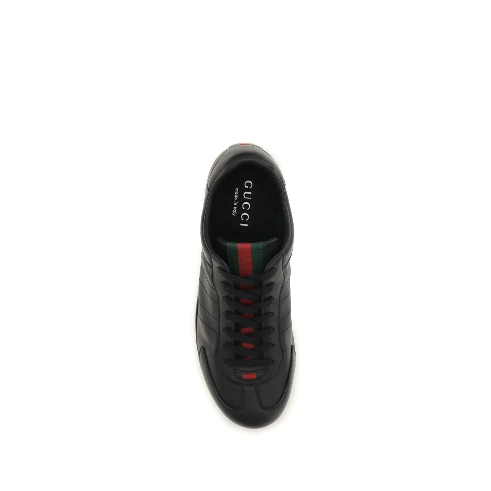 Gucci Black Calf Leather Bos Taurus Low Top Sneakers - EU39.5/US6.5