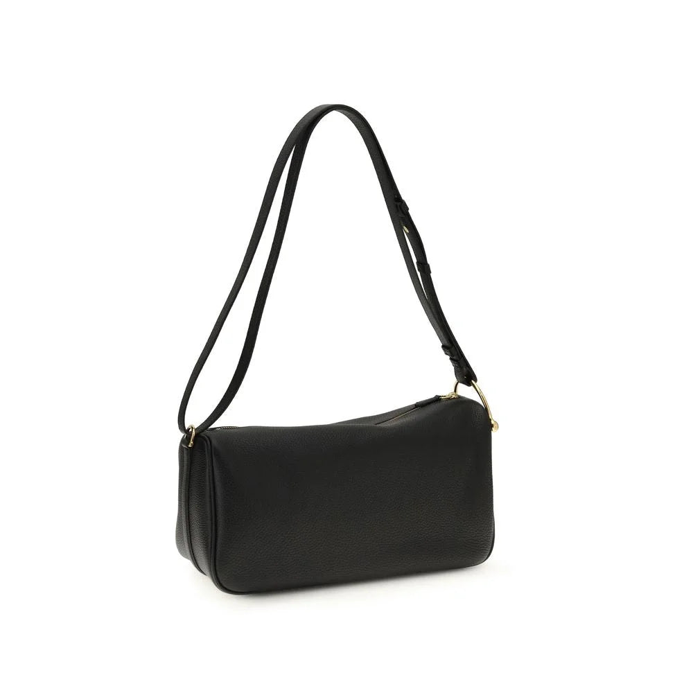 Bolsa de ombro Gucci preta de couro de bezerro Bos Taurus