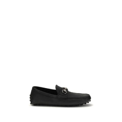 Gucci Black Calf Leather Bos Taurus Slip-On Loafers