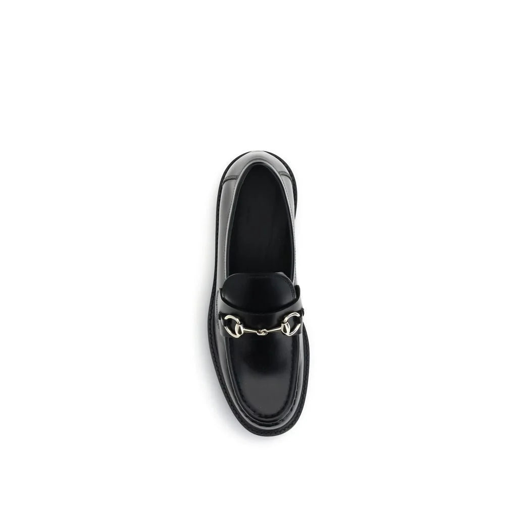 Gucci Black Calf Leather Bos Taurus Slip-On Loafers - EU37.5/US7.5