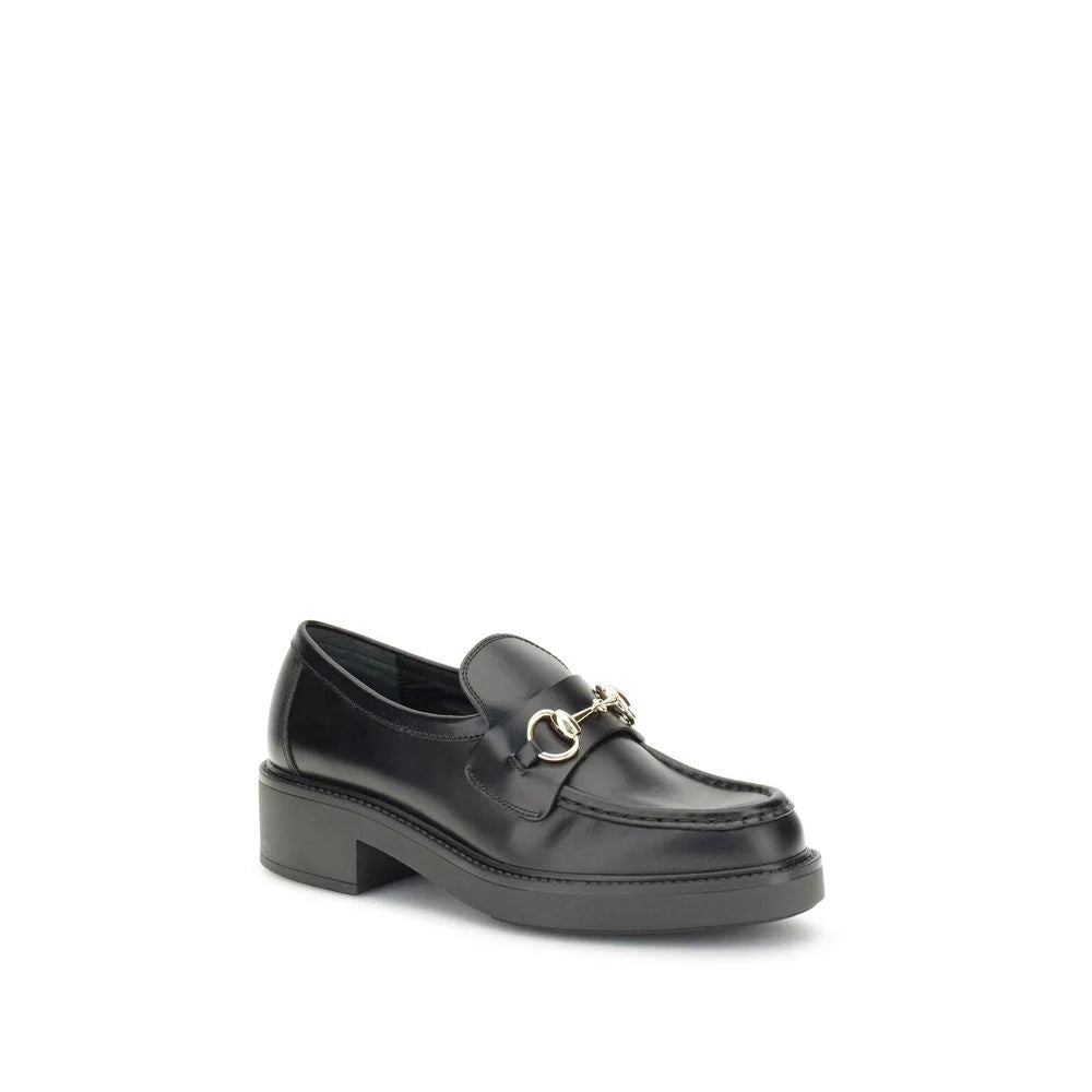 Gucci Black Calf Leather Bos Taurus Slip-On Loafers - EU37.5/US7.5