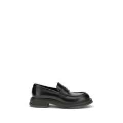 Gucci Black Calf Leather Bos Taurus Slip-On Loafers - EU39.5/US6.5