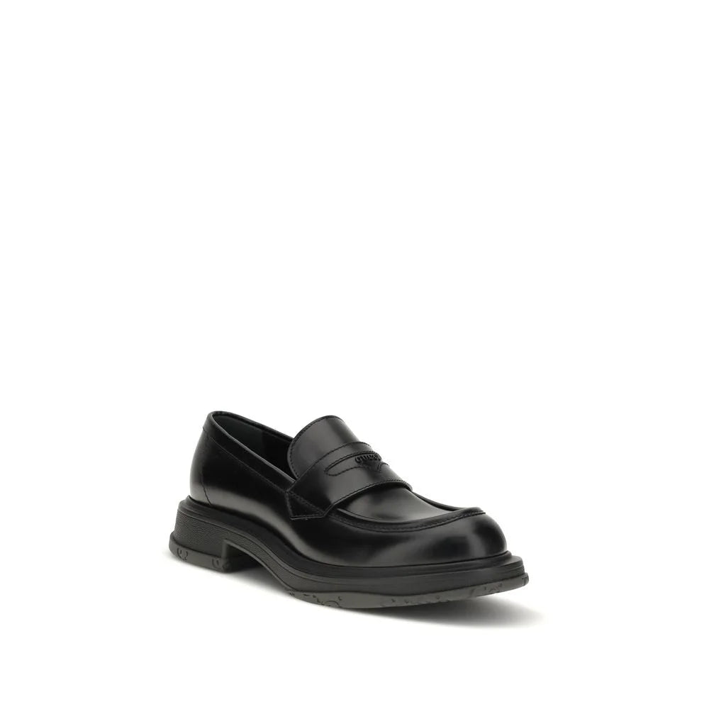 Gucci Black Calf Leather Bos Taurus Slip-On Loafers - EU39.5/US6.5