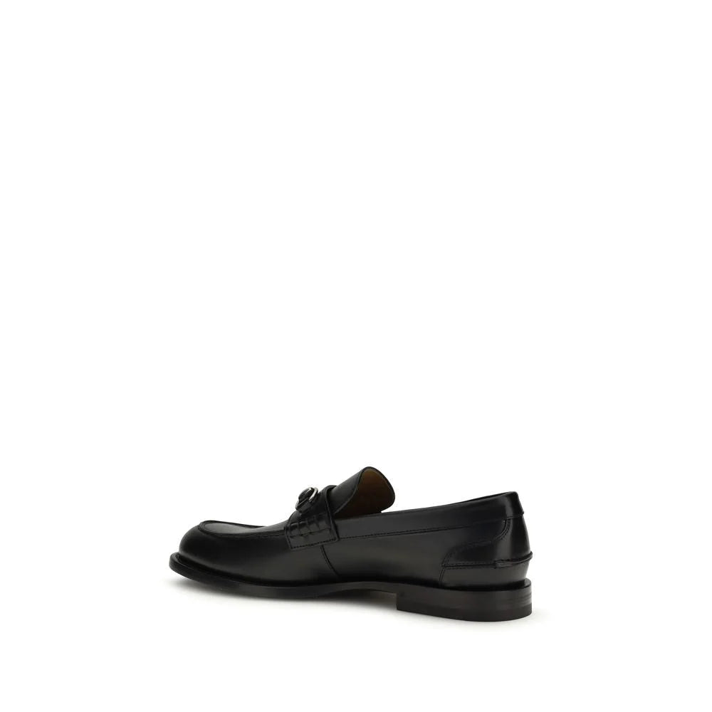Gucci Black Calf Leather Bos Taurus Slip-On Loafers - EU40/US7