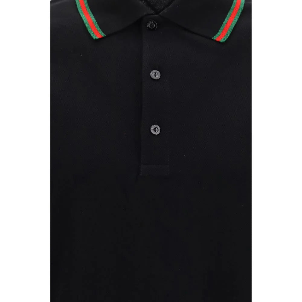 Gucci Black Cotton Polo Shirt