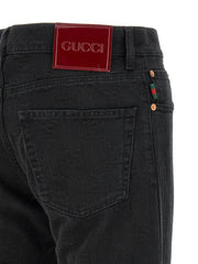 Gucci Black Cotton Straight-Leg Jeans - W32