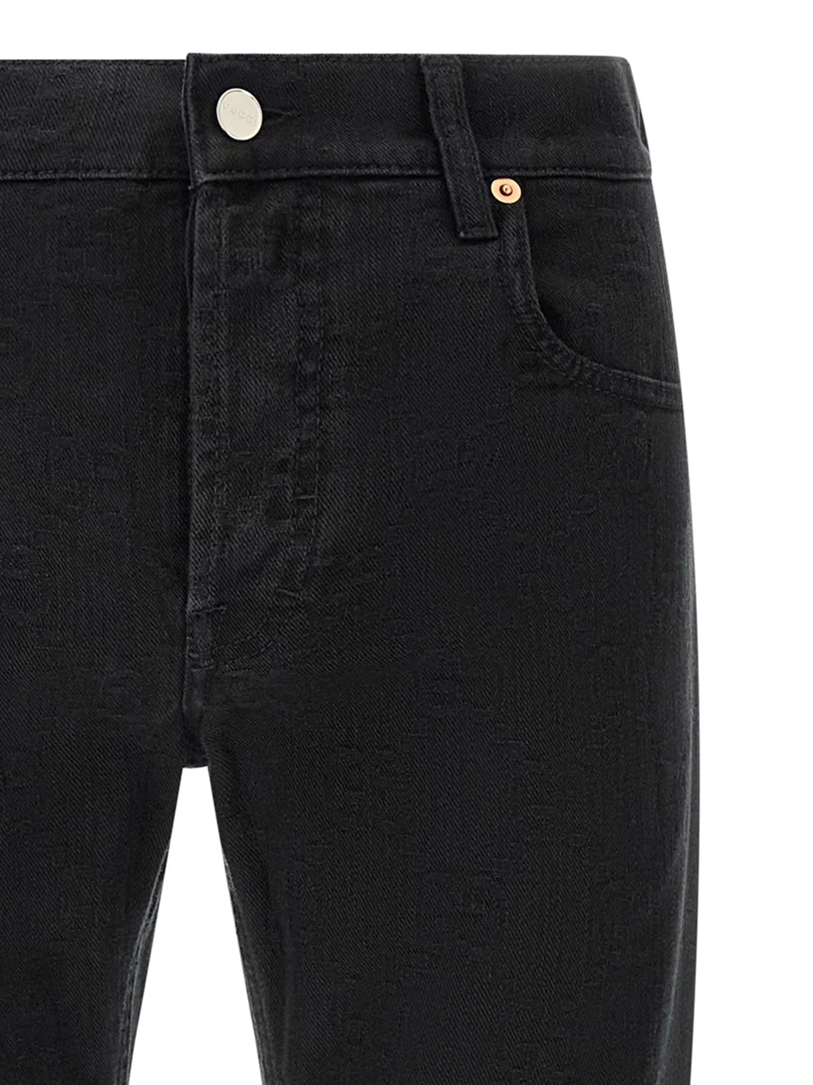Gucci Black Cotton Straight-Leg Jeans - W32