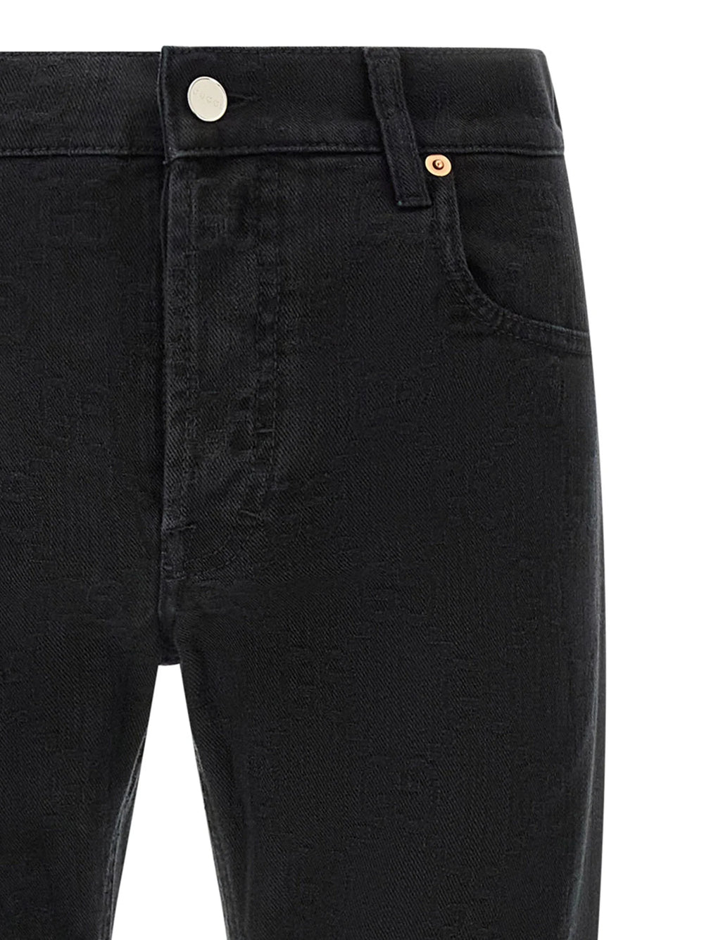 Gucci Black Cotton Straight-Leg Jeans - W32