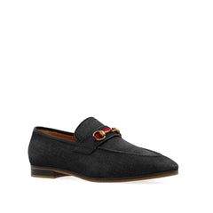 Gucci Black Fabric Slip-On Loafers - EU40/US7