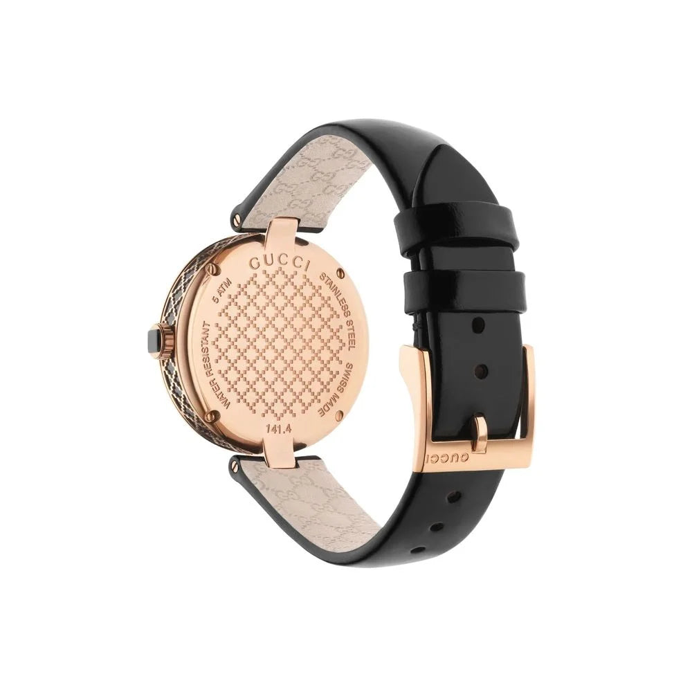 Gucci Black Leather Dress Watch