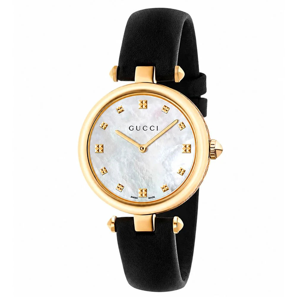 Gucci Black Leather Dress Watch