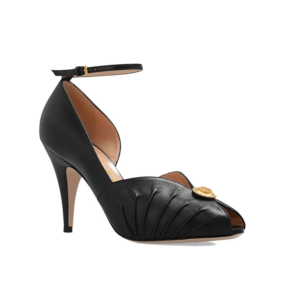 Gucci Black Leather Platform Pumps - EU36/US6