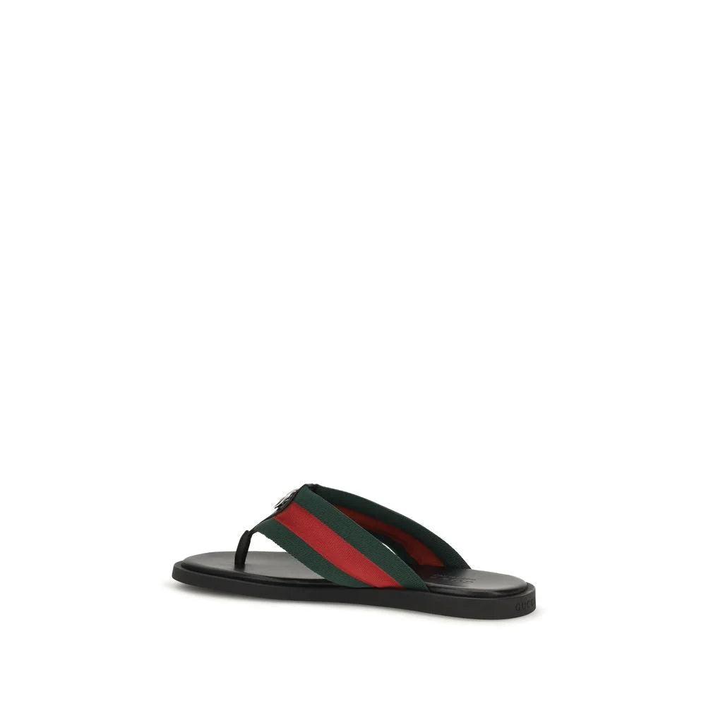 Gucci Black Nylon Flip-Flop Sandals