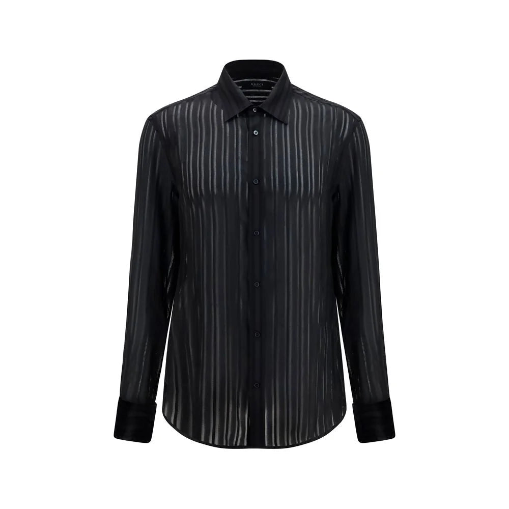 Gucci Black Silk Dress Shirt