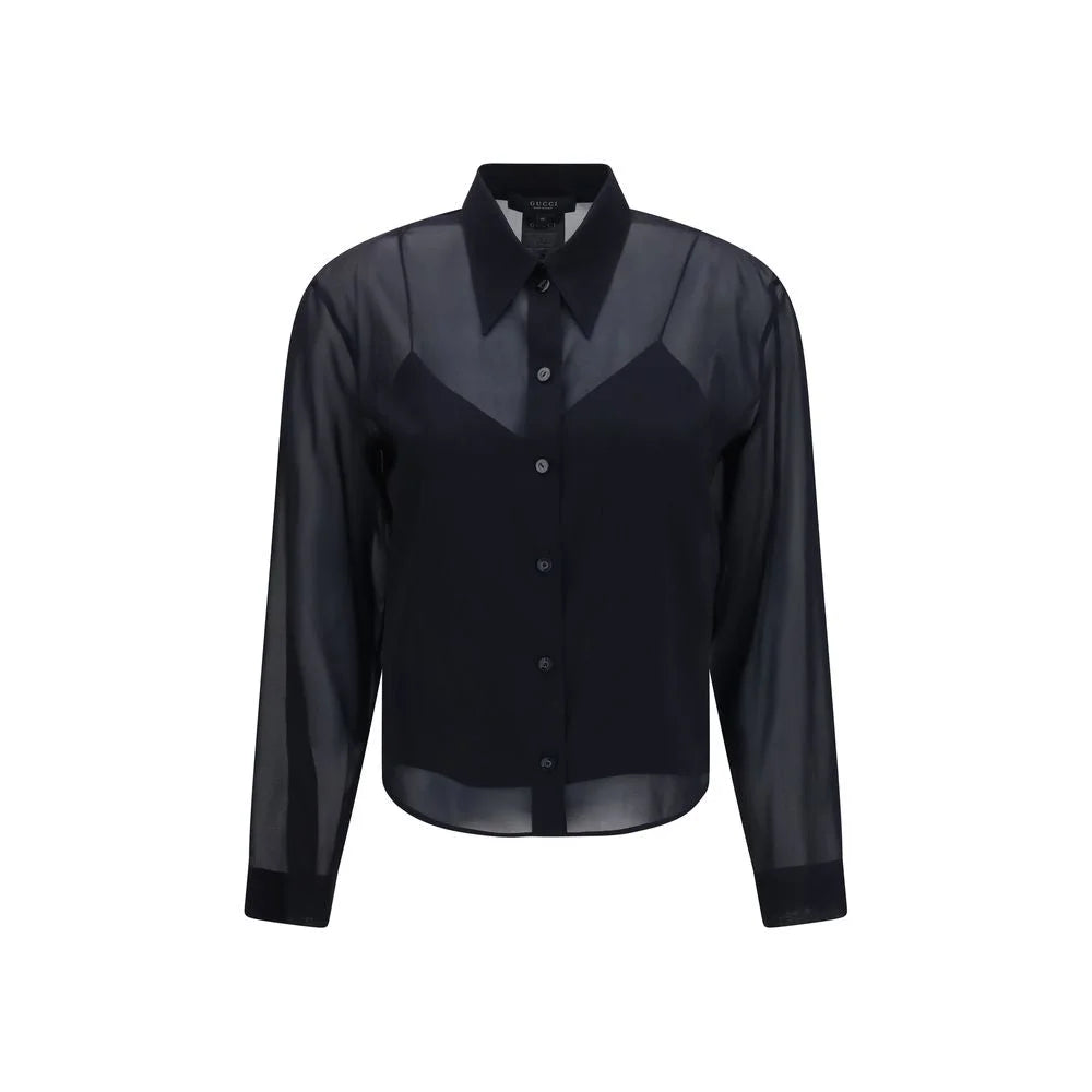 Gucci Black Silk Dress Shirt