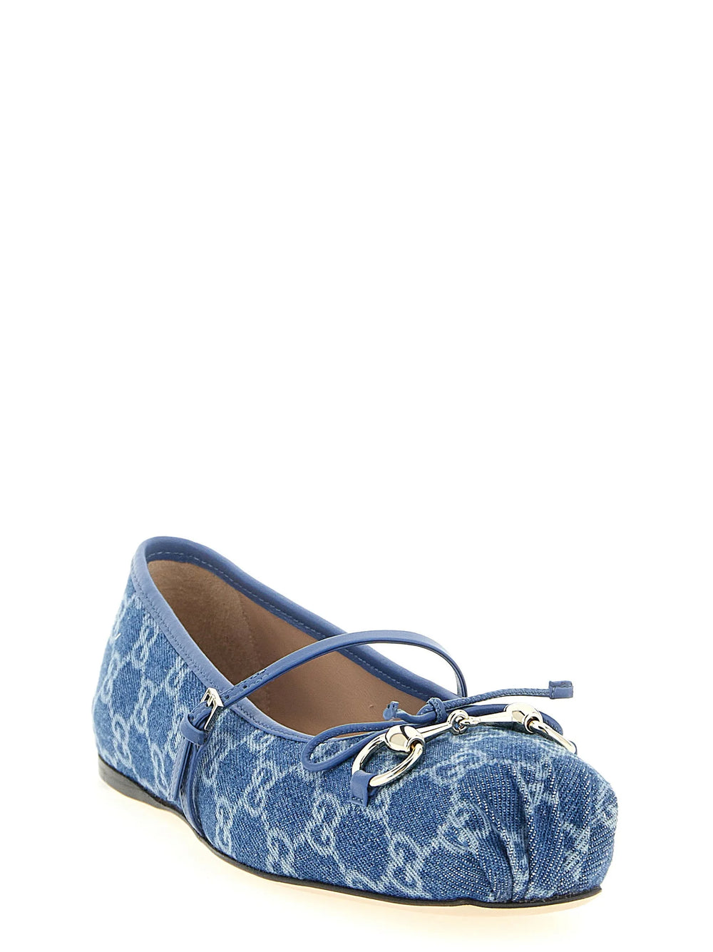 Gucci Blue Cotton Ballet Flats