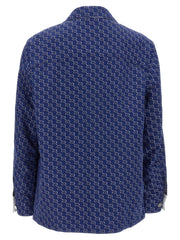 Gucci Blue Cotton Biker Jacket