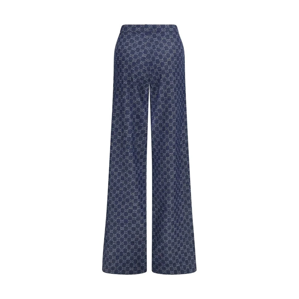 Gucci Blue Cotton Casual Pants