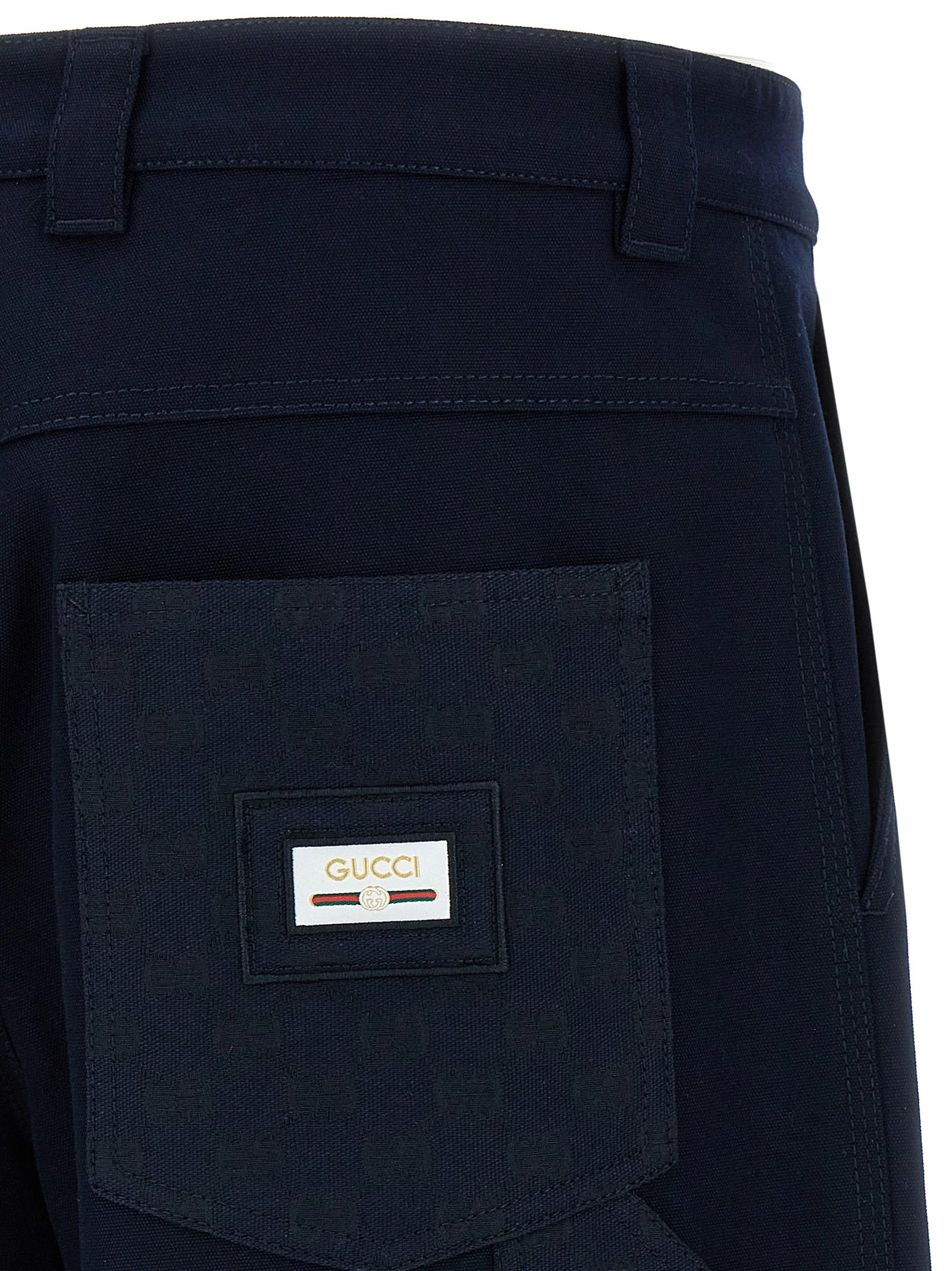 Gucci Blue Cotton Casual Pants