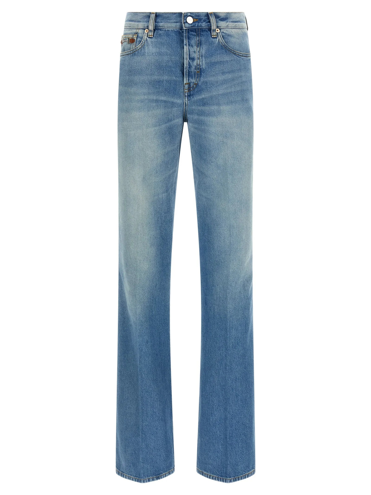Gucci Blue Cotton Flared Jeans