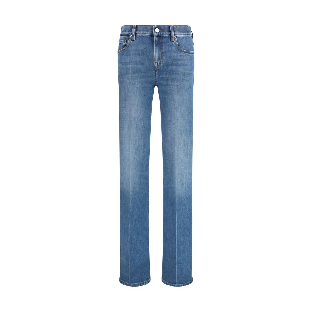 Gucci Blue Cotton Flared Jeans - W25