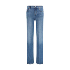 Gucci Blue Cotton Flared Jeans - W25
