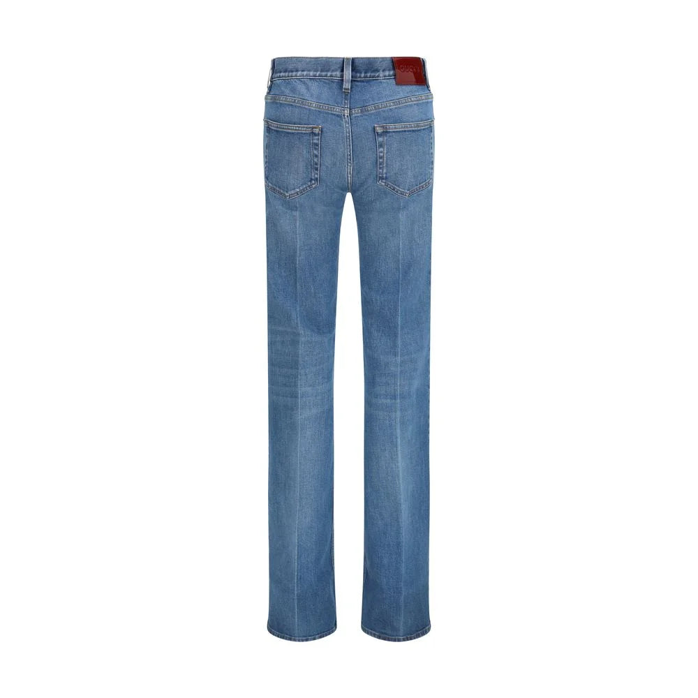 Gucci Blue Cotton Flared Jeans - W25