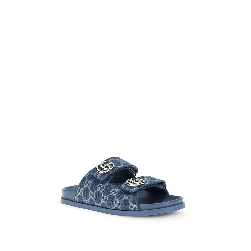 Gucci Blue Cotton Flat Sandals - EU40/US10