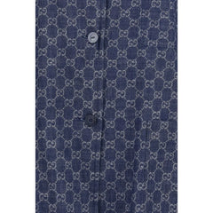 Gucci Blue Cotton Full-Length Jacket