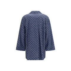 Gucci Blue Cotton Full-Length Jacket