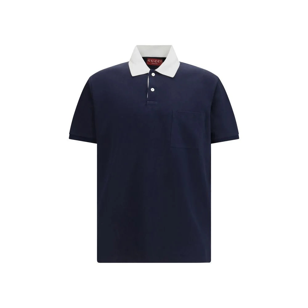 Gucci Blue Cotton Polo Shirt