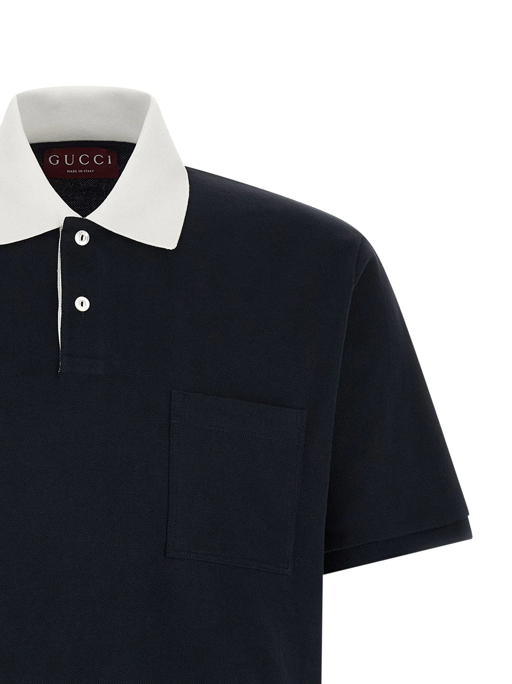 Camisa polo de algodão azul Gucci