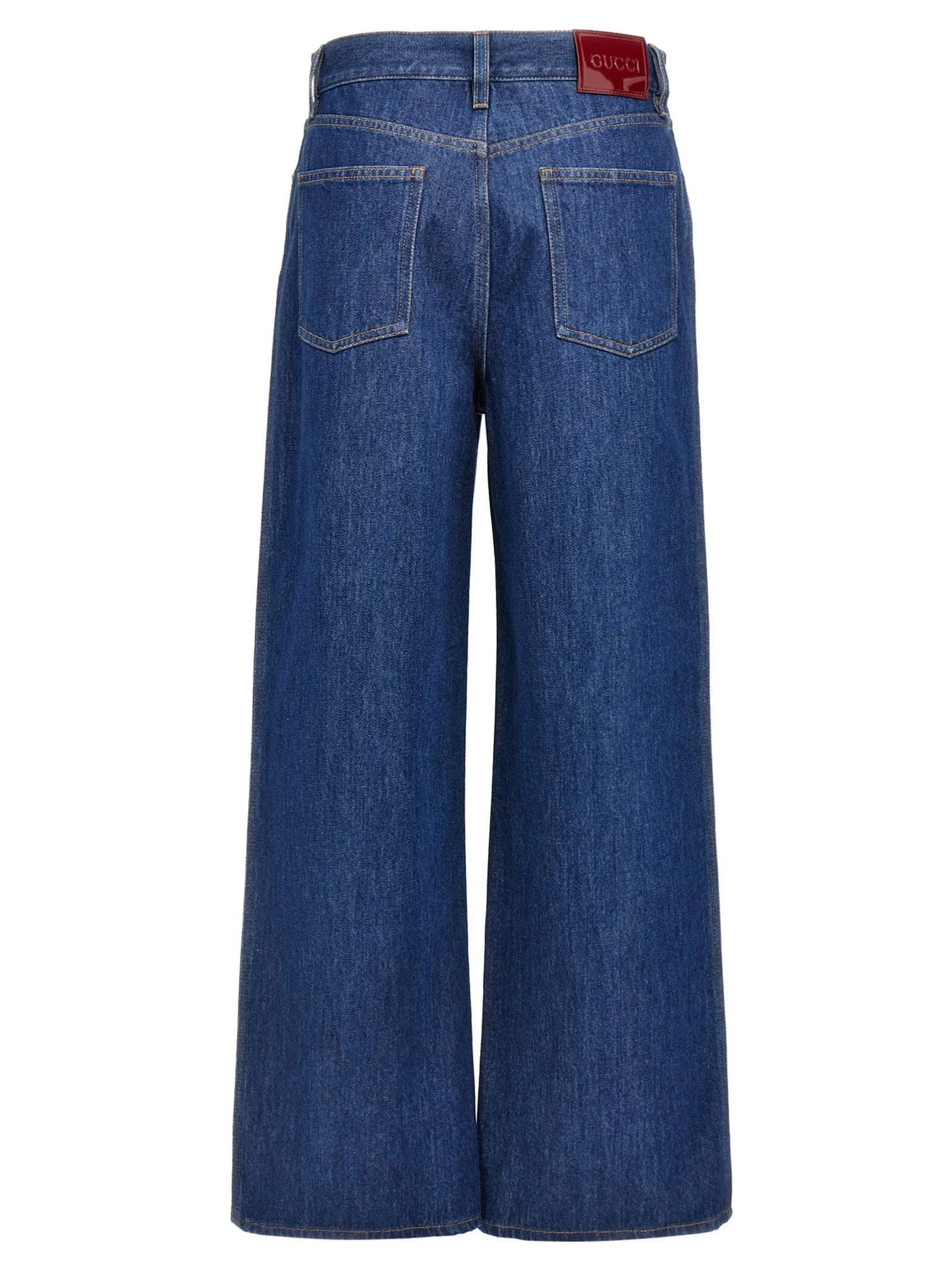 Gucci Blue Cotton Relaxed Fit Jeans - 27