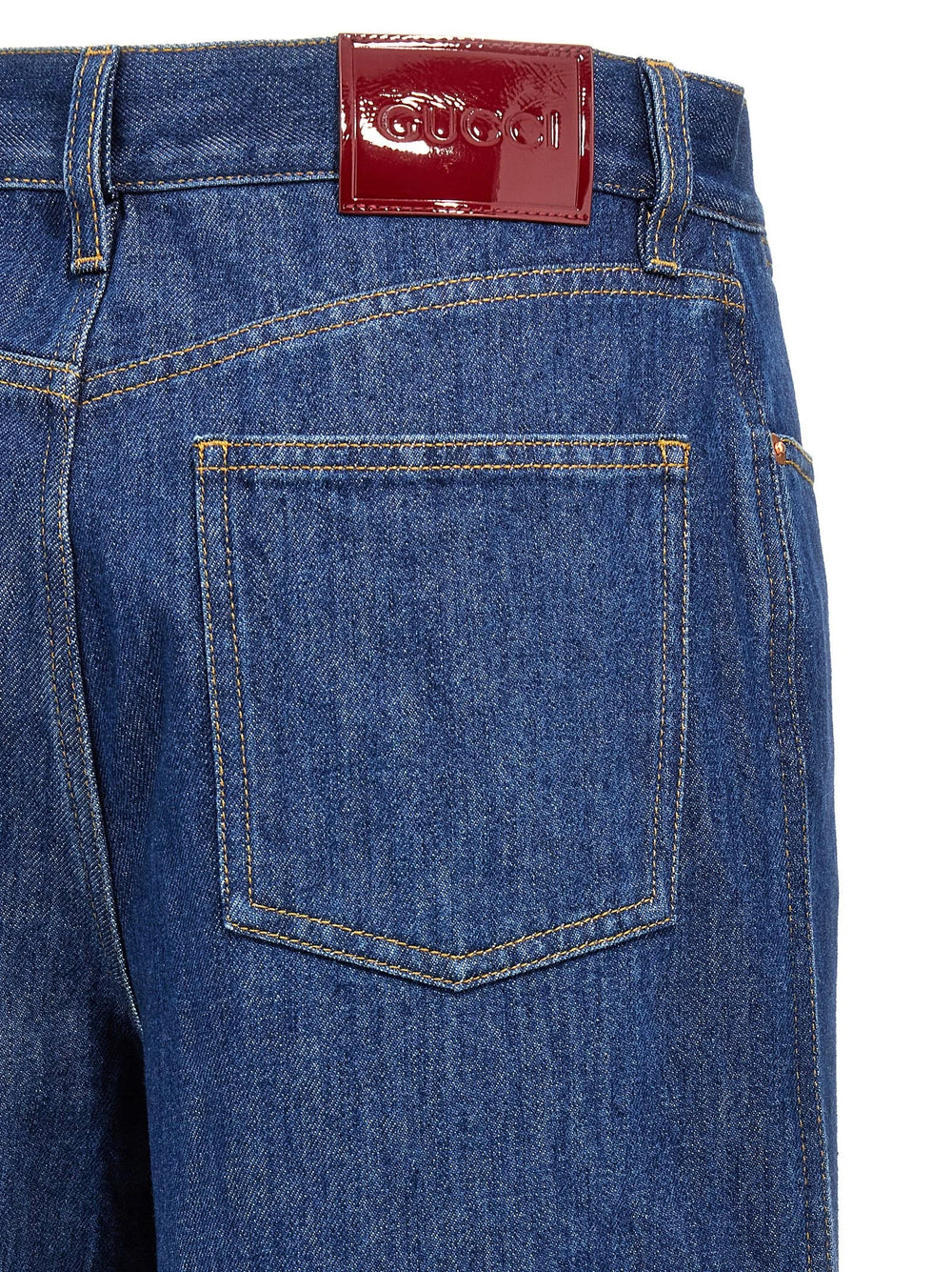 Gucci Blue Cotton Relaxed Fit Jeans - 27
