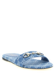 Gucci Blue Cotton Slides - EU39/US9