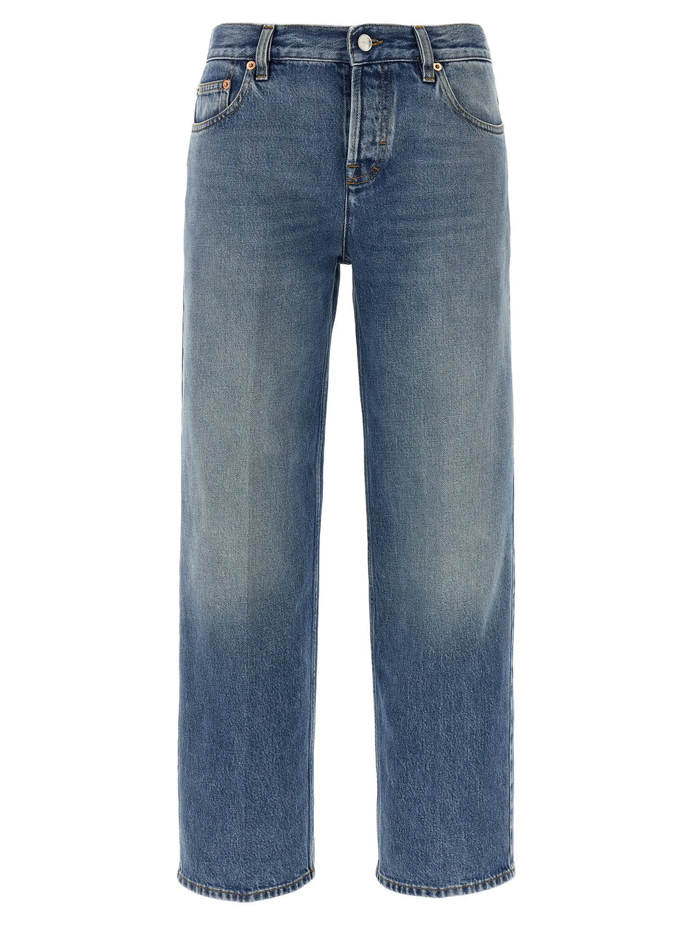 Gucci Blue Cotton Straight-Leg Jeans - 27