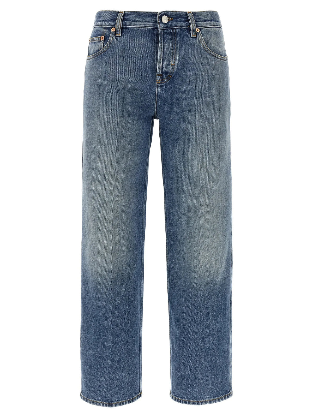 Gucci Blue Cotton Straight-Leg Jeans - 27