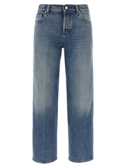 Gucci Blue Cotton Straight-Leg Jeans - 27