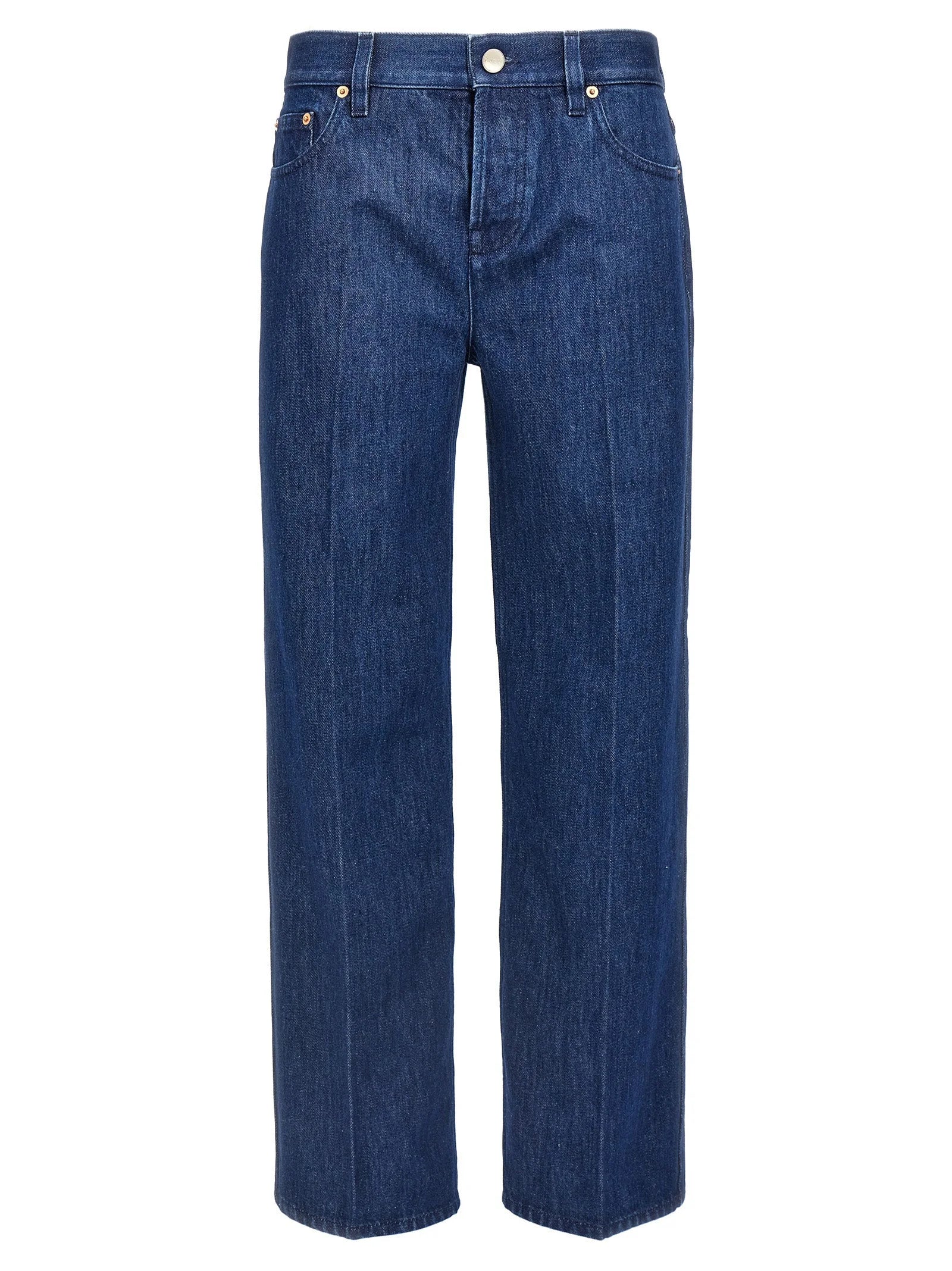Gucci Blue Cotton Straight-Leg Jeans